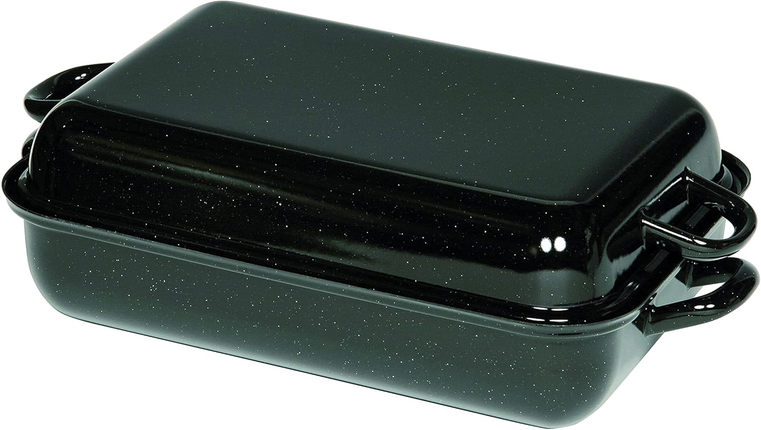 Bratpfanne mit Deckel 32/22, CLASSIC BACK- UND BRATFORMEN, Länge 32 cm, Breite 22 cm, Höhe 11.6 cm, Emaille, schwarz, Bräter, Ofenpfanne, Induktion, Bratreine Bratpfanne mit Deckel 32/22, CLASSIC BACK- UND BRATFORMEN, Länge 32 cm, Breite 22 cm, Höhe 11.6 cm, Emaille, schwarz, Bräter, Ofenpfanne, Induktion, Bratreine