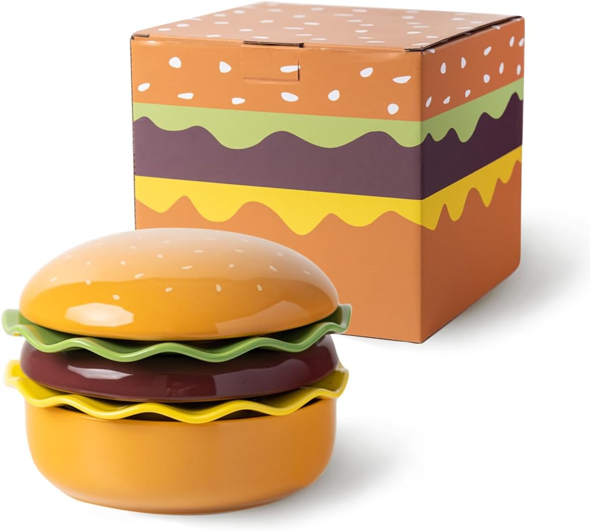 Nette Hamburger Stil 5-teilige Geschirr Sets, Abendessen Dessert Teller, Müslischalen mit Deckel Set. Nette Hamburger Stil 5-teilige Geschirr Sets, Abendessen Dessert Teller, Müslischalen mit Deckel Set.