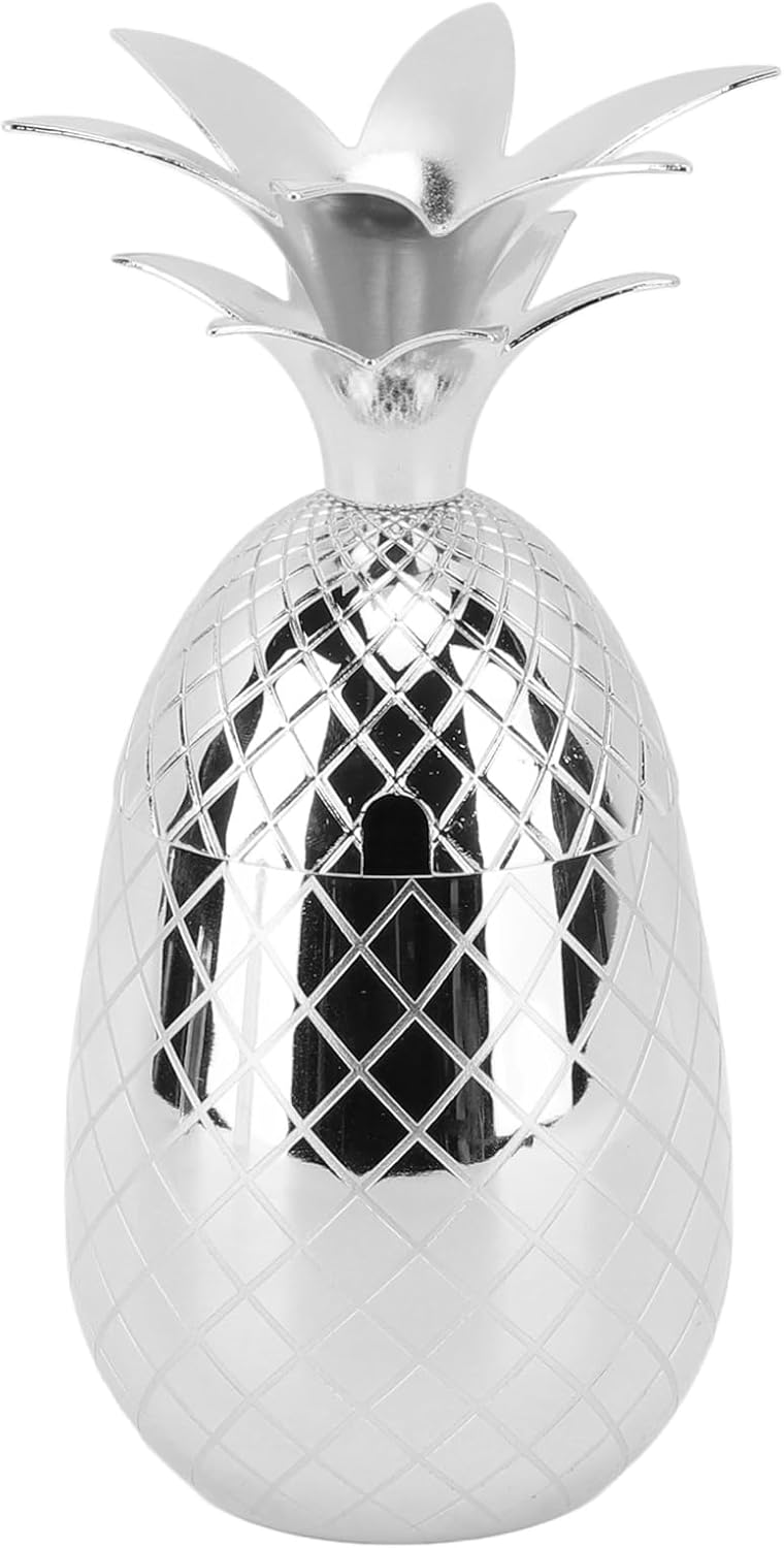 Cocktailgläser, 500ml 304 Edelstahl Cocktail Gläser mit Ananas Design und Vielseitige Verwendung, Exquisite Dekoration Iced Coffee Glas für Bar Familie