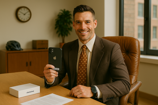 Refurbished Vergleich. Man freut sich über sein neues refurbed Handy.